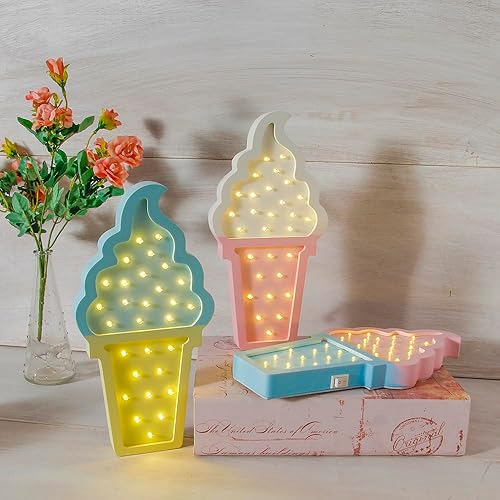 Miniatura 3 de Luz de ambiente romántico de helado, San Valentín, fiesta, boda, fiesta de cumpleaños, decoración de habitación de los niños, funciona con pilas,