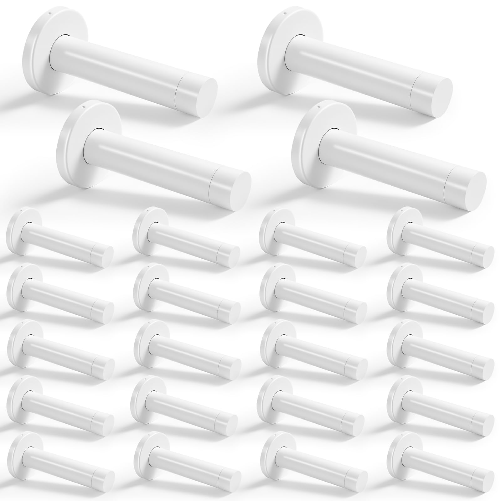 24 fermaporta da 8,9 cm, in acciaio inox 304, resistente, con punta in gomma, fermaporta da parete per protezione da parete, smorzamento del suono, bianco opaco