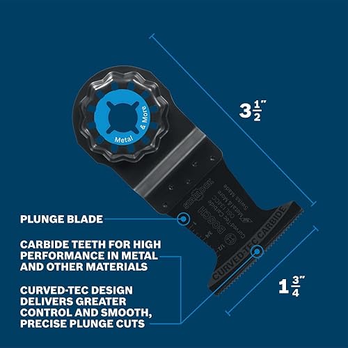Miniatura 3 de Bosch OSL134CC - Cuchilla de inmersión extrema de carburo curvado-Tec oscilante de 1-34 pulgadas Starlock