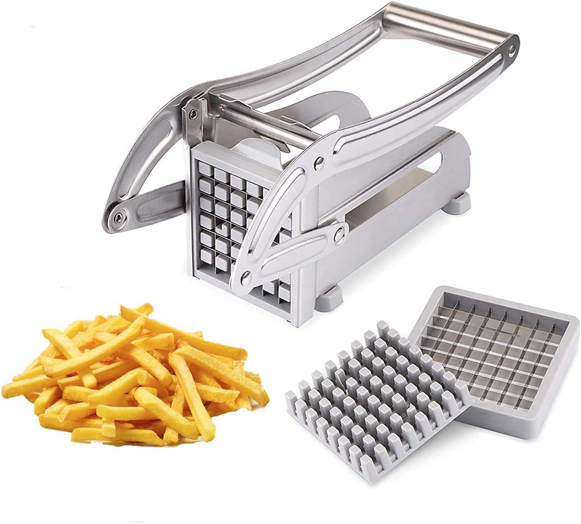 Stainless Steel French Fry Potato Cutter - Round Bottom Easy slicing