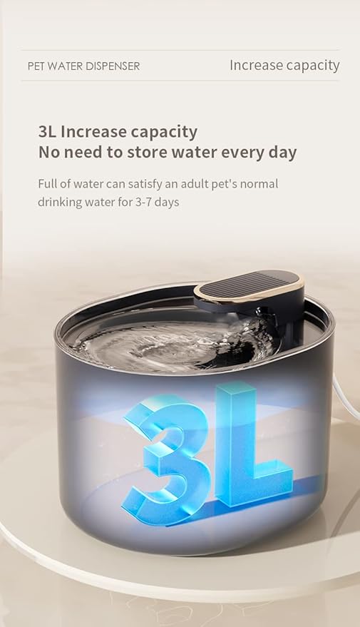 Fuente de Agua para Gatos 3L FRENDIPAW Filtro Doble Silenciosa miniatura 6