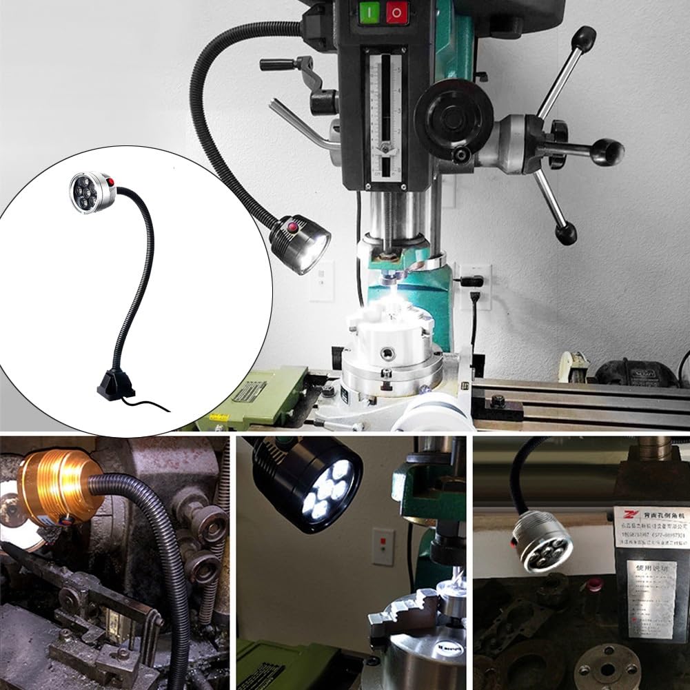 Lampada da lavoro a LED portatile, lampada da lavoro 120 lumen for Watt con collo cigno flessibile, lampada lavoro for macchinisti for banchi da lavoro, macchine da cucire, illuminazione industriale(1