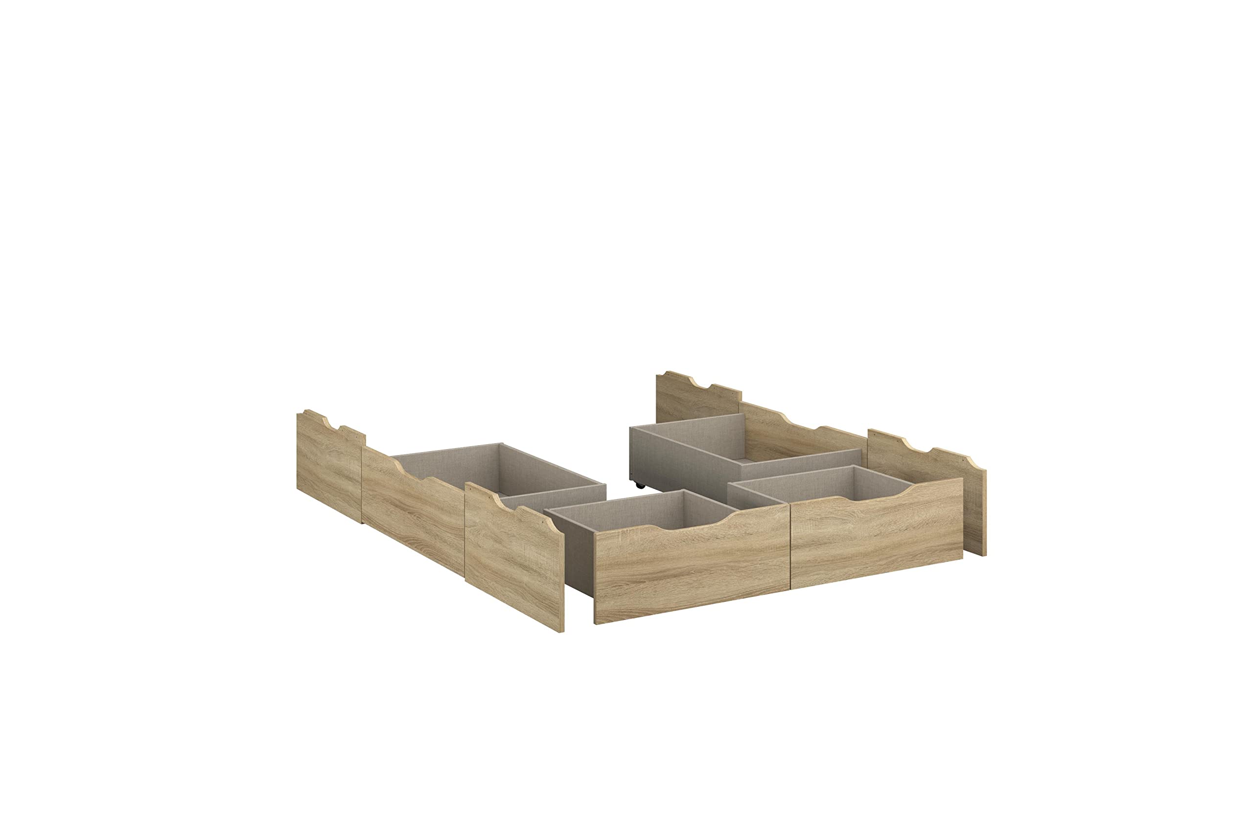Rauch Möbel FLEXX, Bett, Farbe Eiche Sonoma, Maße 145x90x209 cm | Doppelbett, Stauraumbett, mit 3 Schubladen, für Schlafzimmer, Jugendzimmer, Gästezimmer, Liegefläche 140x200 cm