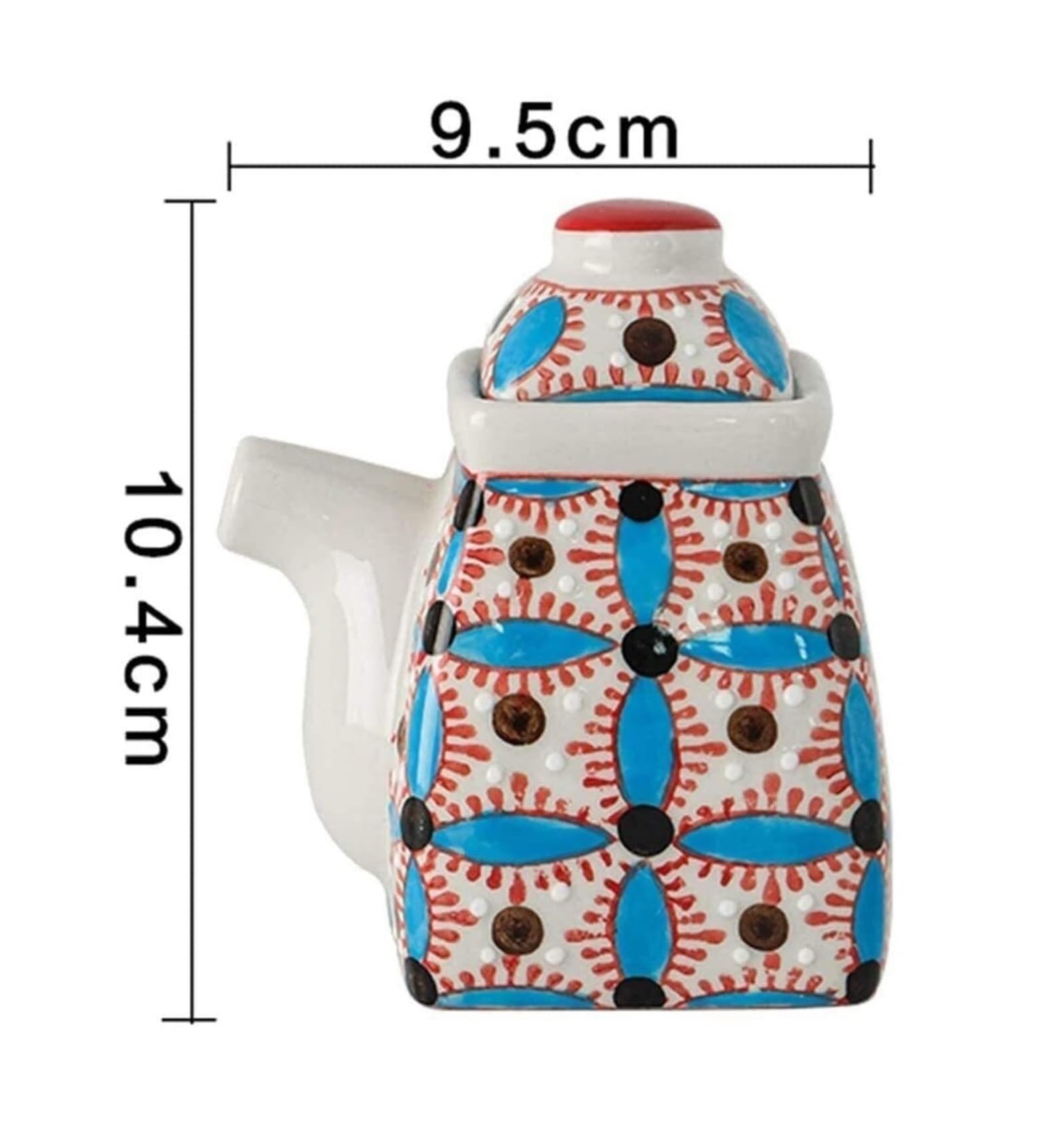 Distributore di Olio e aceto in Bottiglie di Ceramica per aceto, Bottiglia/Barattolo per Salsa di soia, aceto/Olio d'oliva/salsiere per condimenti (Rosso)