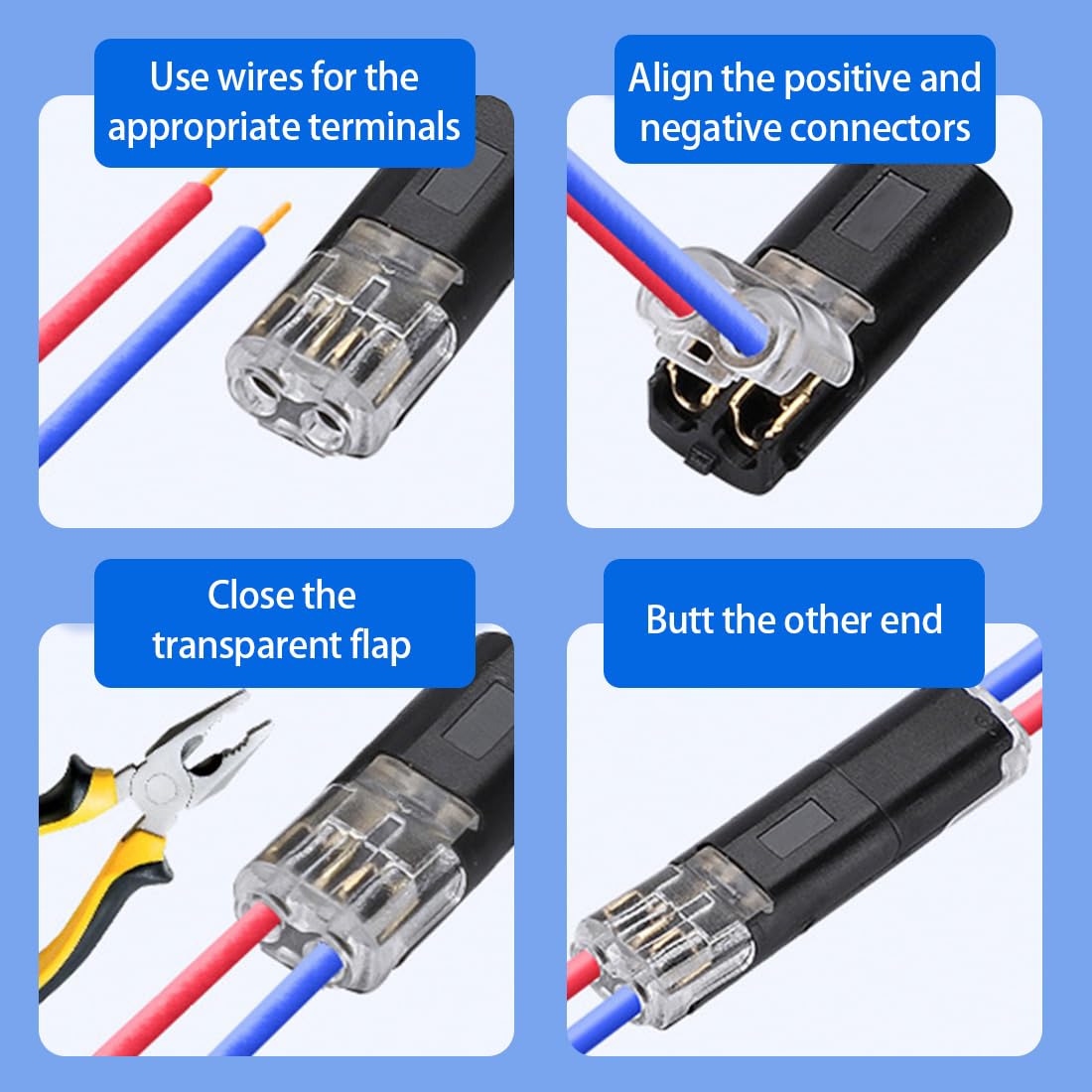 Connettori A Morsetto Per Auto E Camion 20 Connettori Per Cavi Auto A 2 Poli - Rapidi, Senza Saldatura, Per Cavi Da 18-22 AWG, 12V/24V Collegamenti Elettrici Auto Camion