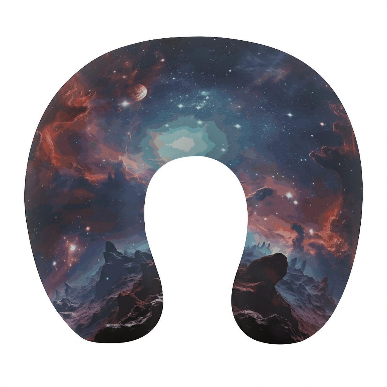 FekiLoot Space with Cluster Travel Pillow U Shaped Neck Pillow Comfortable Memory Foam Pillow Portable Soft Headrest Lightweight Neck and Head Support for Planes Trains Self-Driving Cars