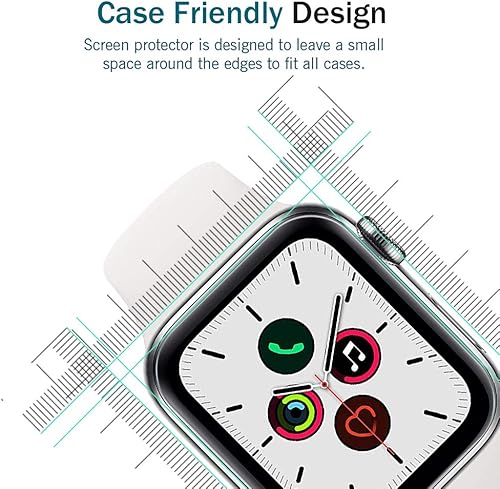 Miniatura 3 de MP-MALL Paquete de 6 protectores de pantalla diseñados para Apple Watch de 1.575 pulgadas, protector de pantalla para Apple Watch SE Series 6, 5, 4,