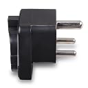 OREI European (Schuko) to India Plug Adapter - Convert European Type E/F Input to India Type D Three Prong Output Connection - Heavy Duty - Black Color (4 Pack) gallery image