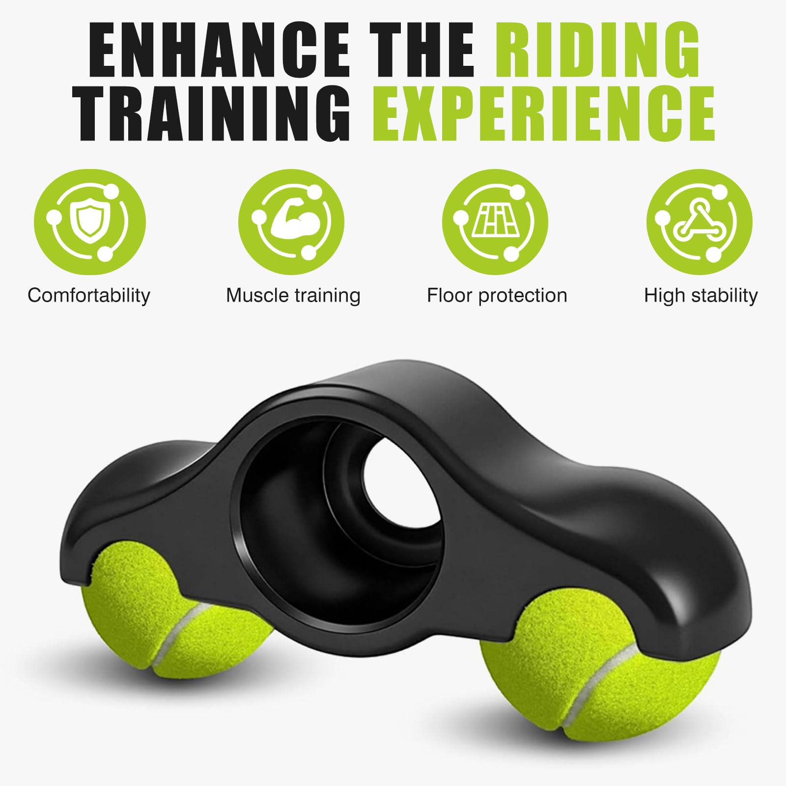 Rocker Plate Feet, 4 Stück Indoor Cycling Snap Rocker Feet Adapter, Tragbarer Wippplatten-Fahrradtrainer, Tennisballfüße für Wahoo Kickr Core 4 Rollentrainer, Mit 8 Tennisbällen