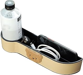 armazenamento assento carro - Auto PU couro organizador console com porta-copos,Bolsos driver preenchimento lacunas multifuncionais para telefones, chaves, óculos Lafan