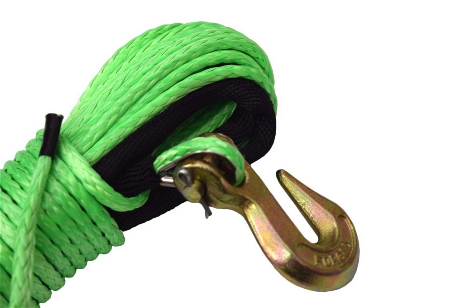 Green 3/16 "* 50FT ATV ​​HINCH LINE GANCINO DI RACONE RACONOMINO SINTETICO 12PRAIT, Cavo del verricello plasmatico,Elevata resistenza alla rottura