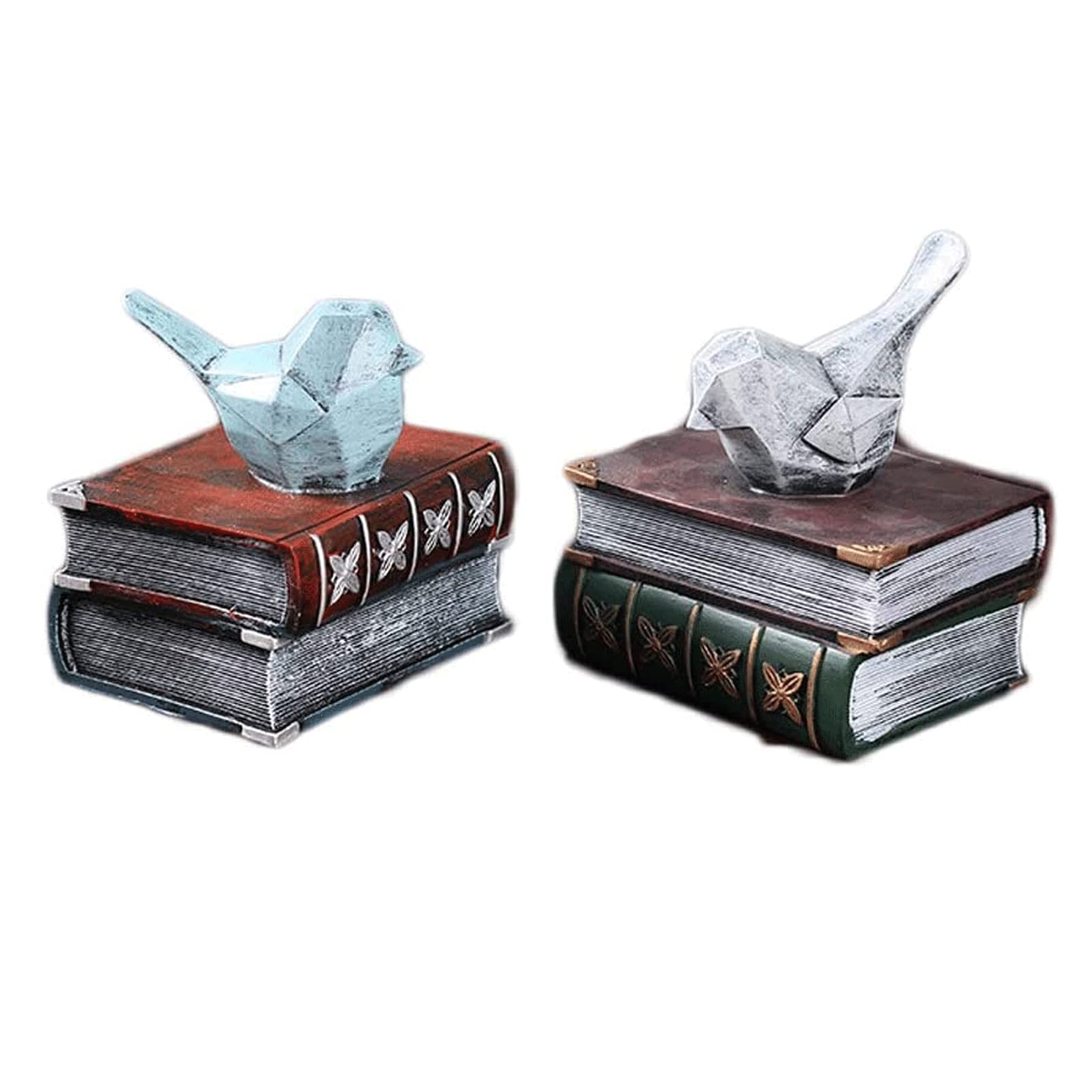 Sujetalibros Decorativo para pájaros, Tapones para Libros pulidos a Mano, Libros de sujeción de Borde Redondo para revistas de Libros Pesados, 1 par de Extremos de Libros