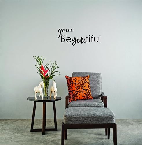 Unique Home - Calcomanías de pared con texto en inglés "Your Beyoutiful Self Esteem", decoración para dormitorio, sala de estar, cuarto de bebé,