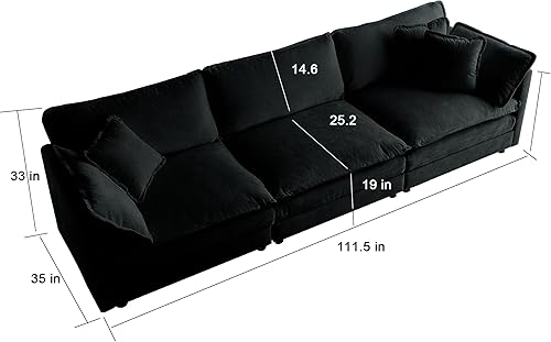 Miniatura 6 de 2-Piece Upholstered Sectional Sofa Set, Modern L-Shaped Modular Couch with Deep Seat, Convertible Sleeper Sofa Bed for Living Room, Bedroom,