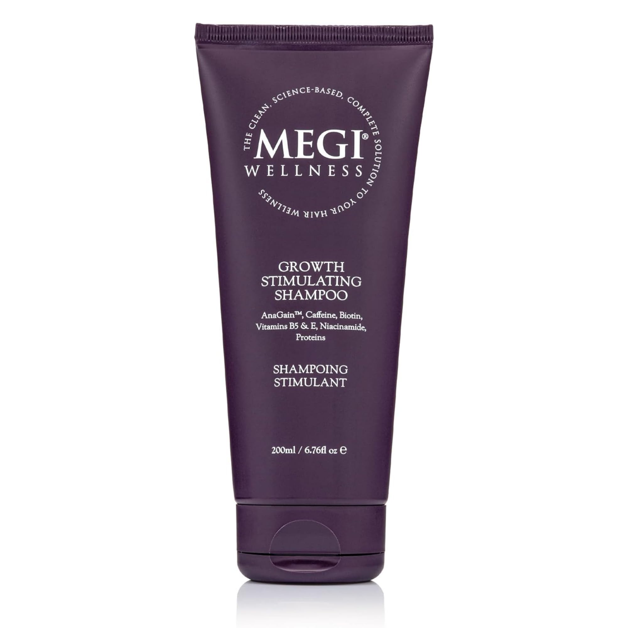 MEGI WELLNESS Hair Growth Shampoo – Natural Minoxidil Alternative with Caffeine, Biotin, AnaGain™, SymHair® for Thinning Hair – Clinically Tested Ingredients – Vegan, SLS-Free - Men & Women (200ml)