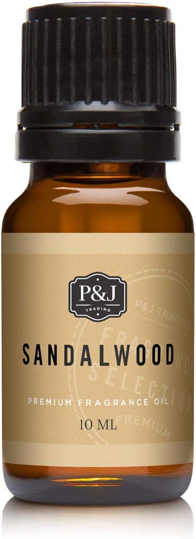 P&J Fragrance Oil | Sandalwood Oil 10ml - Candle Scents for Candle Making, Freshie Scents, Soap Making Supplies, Diffuser Oil Scents