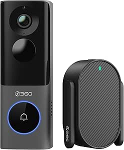 Wireless Video Doorbell, 5MP UltraHD Doorbell Camera with Chime, Enhanced (2.4/5 GHz) WiFi, 180-Day Battery Life, Free 8GB Local Storage, Human Face Detection, IP66 Waterproof, Compatible with Alexa asin的图片