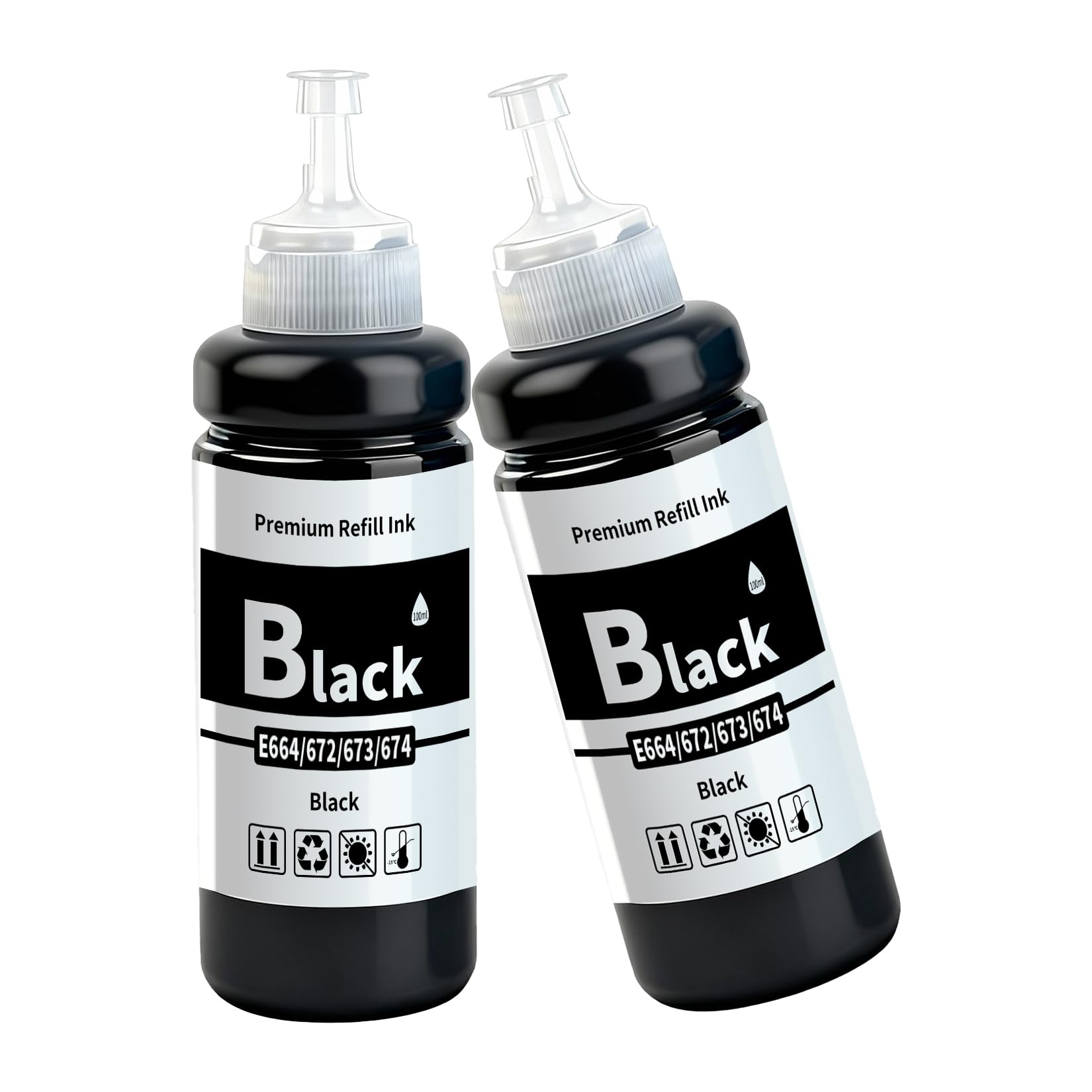 664 T664 Schwarz Tinte 100ML für Epson T664 T6641 Tintenpatronen für EcoTank ET-2500 ET-2550 ET-2600 ET-2650 ET-3600 ET-4500 ET-4550 ET-14000 ET-15000 ET-16500 L100 L110 L200 L210 L350 L455 L550