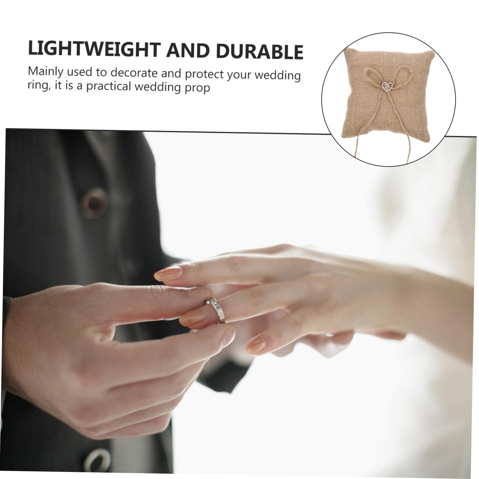 Alipis 1pc Romantic Lace Ring Holder Cushion for Weddings Delicate Bows Pillow for Ceremony Soft Design