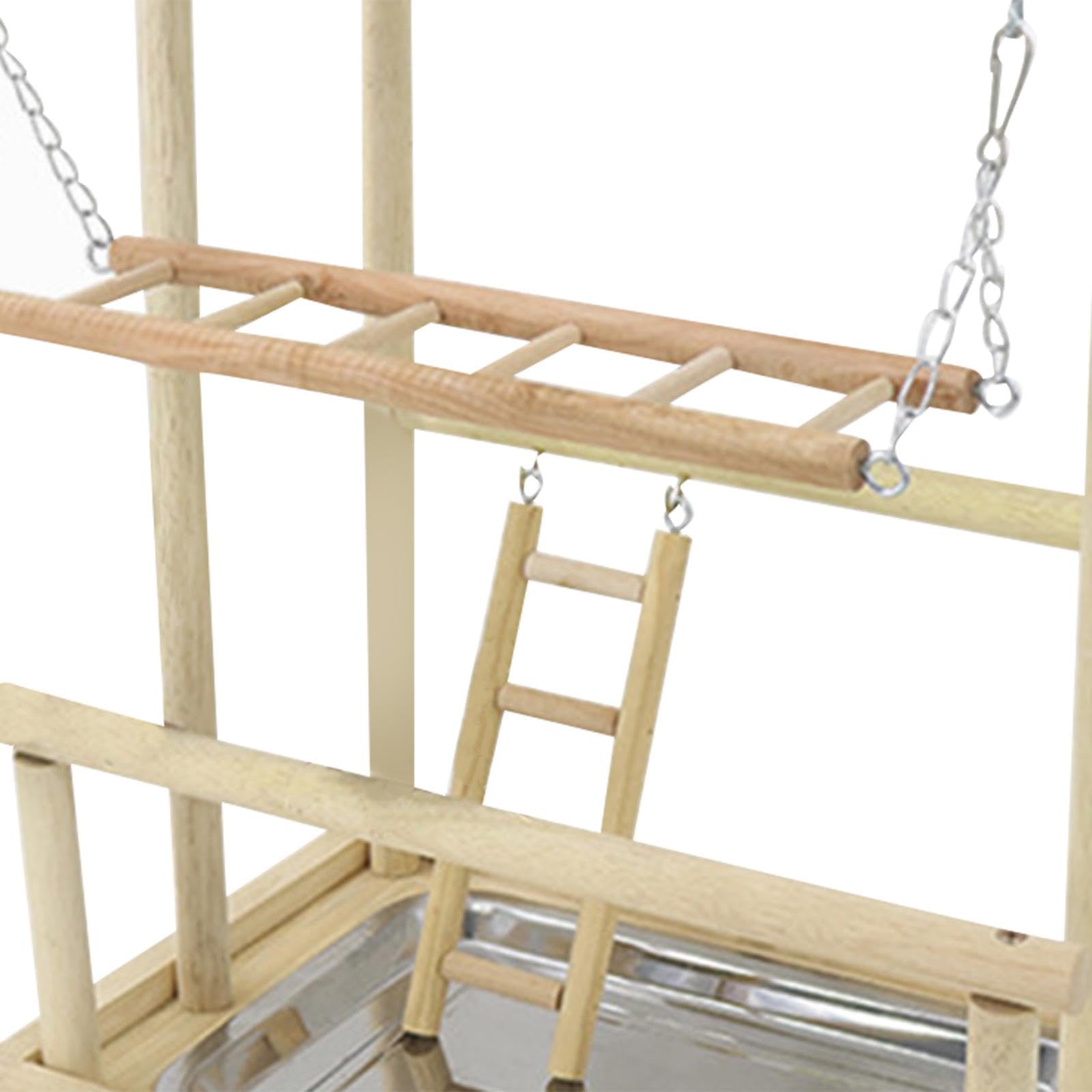 Papageien-Spielplatz, Sitzstange, Plattform, Übungskäfig, Zubehör, Vögel, Kauspielzeug, Holzspielständer for Turteltauben, Wellensittiche, Sittiche/1294/1174
