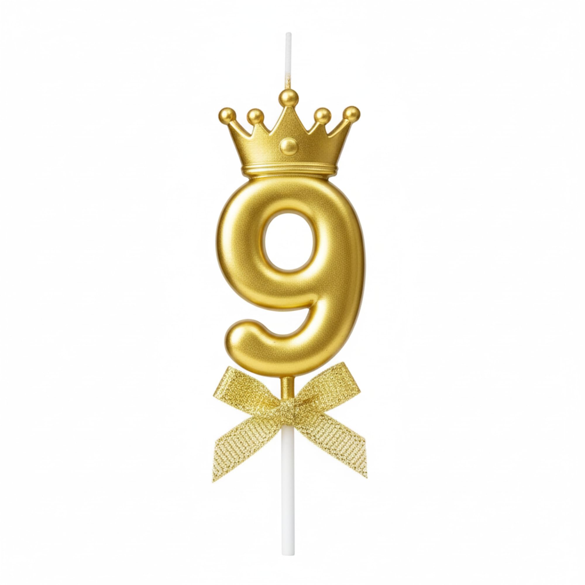 Gold Crown Birthday Candle - 3D Number 3 Cake Topper -19