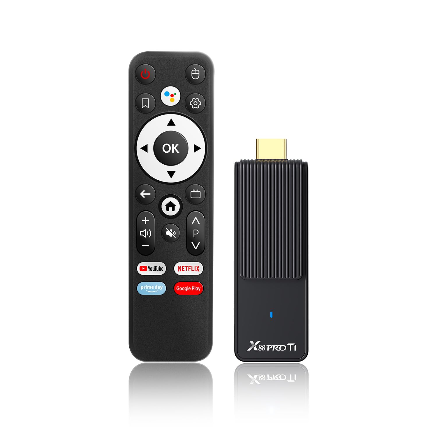 IDEALROYAL X88 PRO T1 Android TV Stick with remote and TV interface
