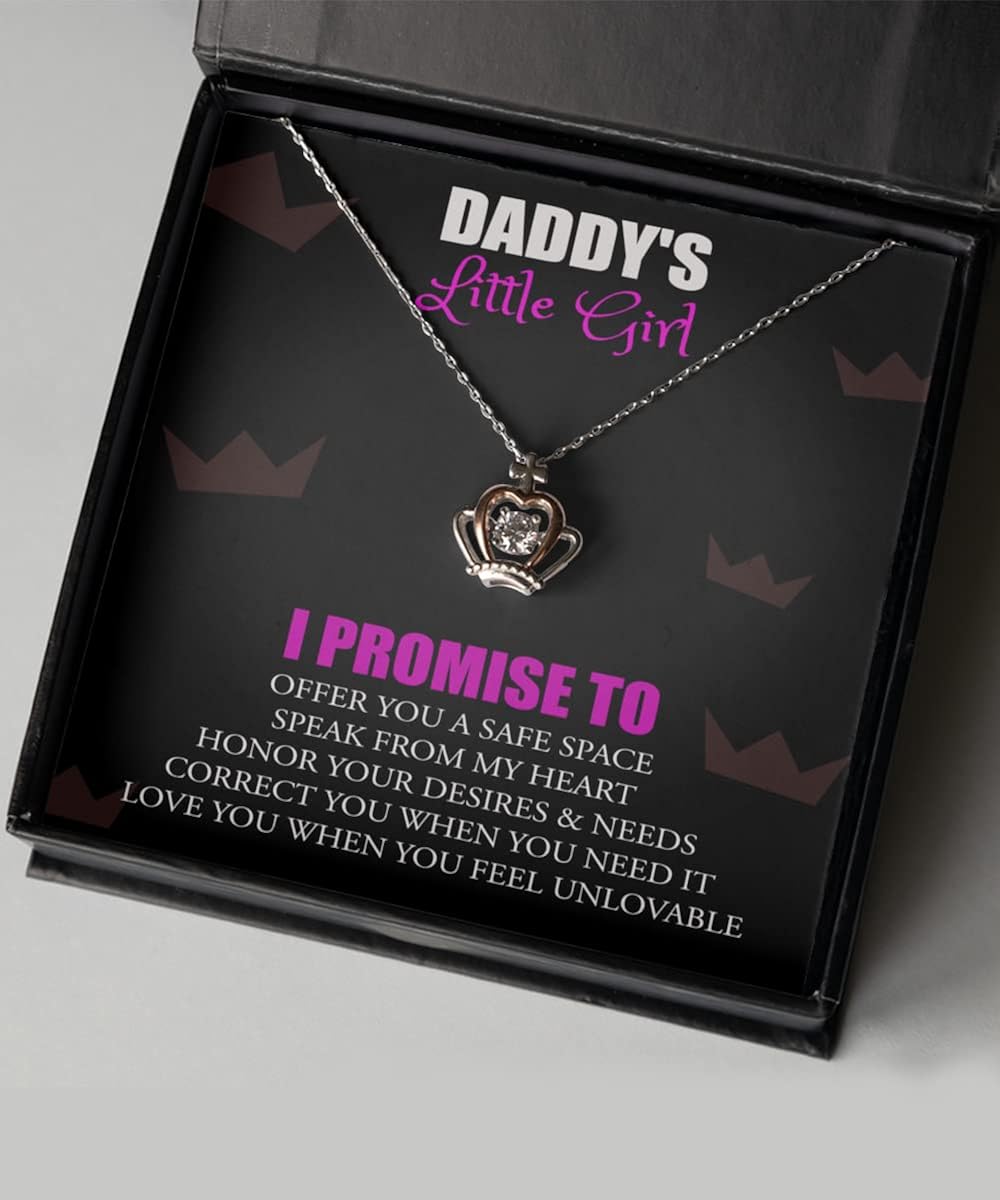 Crown Pendant Necklace Daddy's Little Girl Crown Necklace With Message: Clothing, Shoes & Jewelry