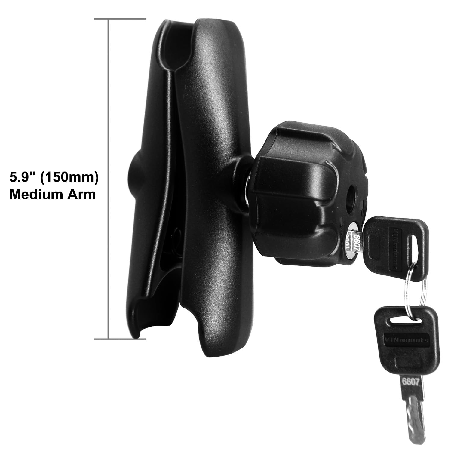 Barre de bielle en Aluminium pour Boule de Taille C/Accessoire de Boule de 38 mm, Bras Double pour Balle de 1,5 ", Compatible avec Les RAM mounts (modèle antivol)