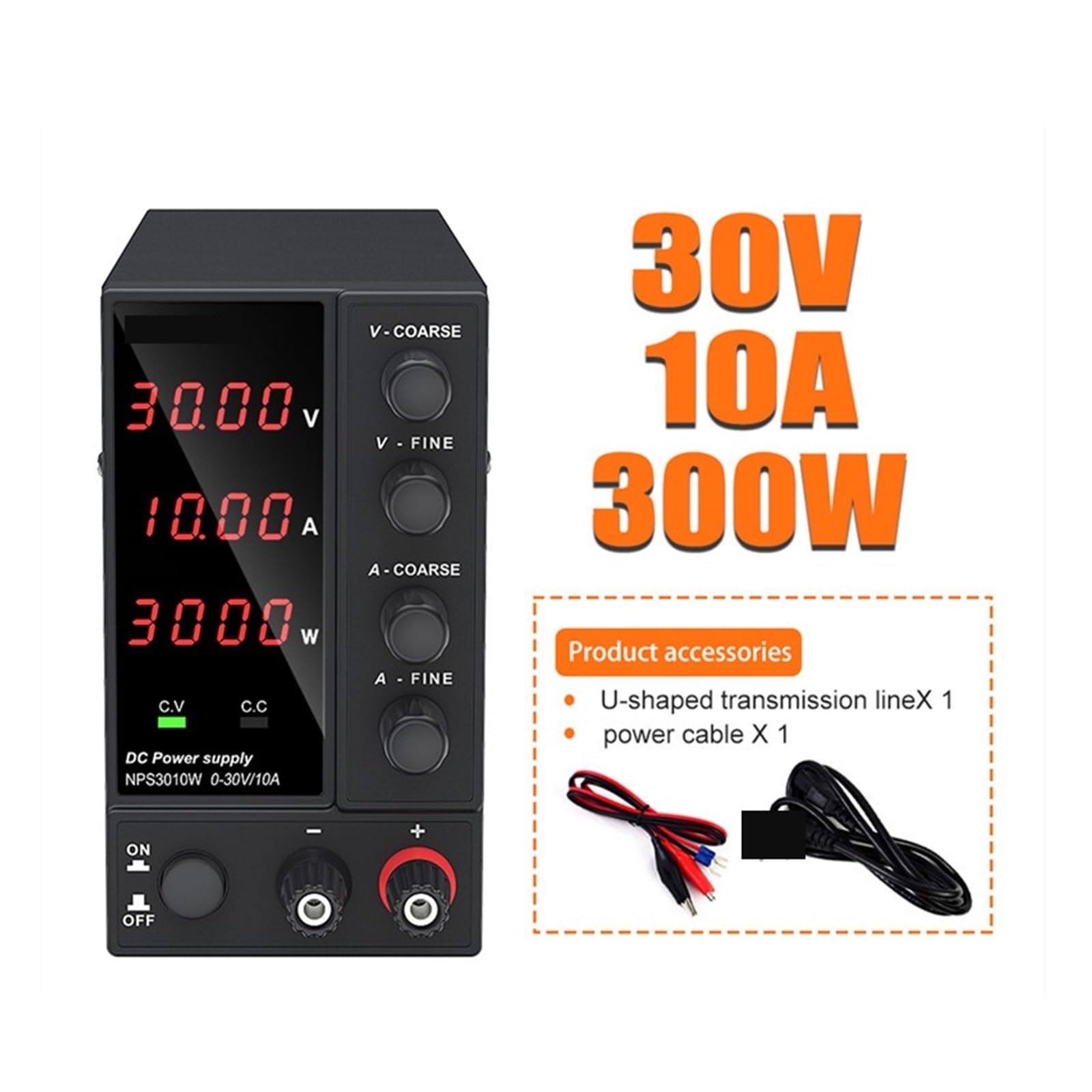fuente de alimentación de laboratorio Fuente de alimentación de laboratorio CC ajustable de 30 V y 10 A Fuente de alimentación conmutada con regulador y estabilizador de voltaje ajustable de 60 V y 5