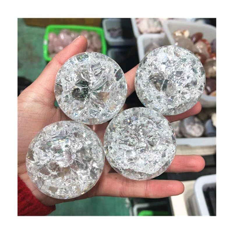 FFIME Polished Crack Glass Ball Crystal Stones for Sale - (Color: 1pcs, Size: 45-50mm)