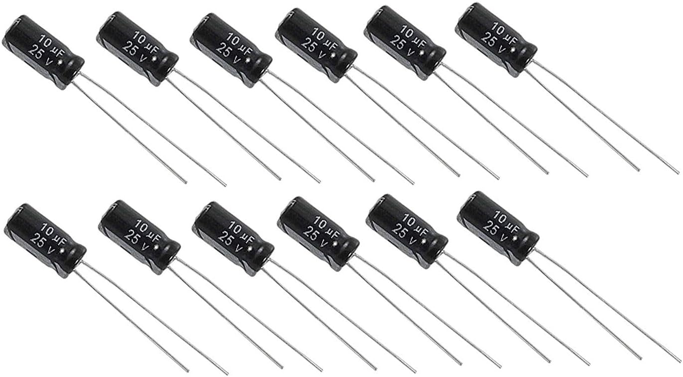 10uF 25V Electrolytic Capacitor - Pack Of 12