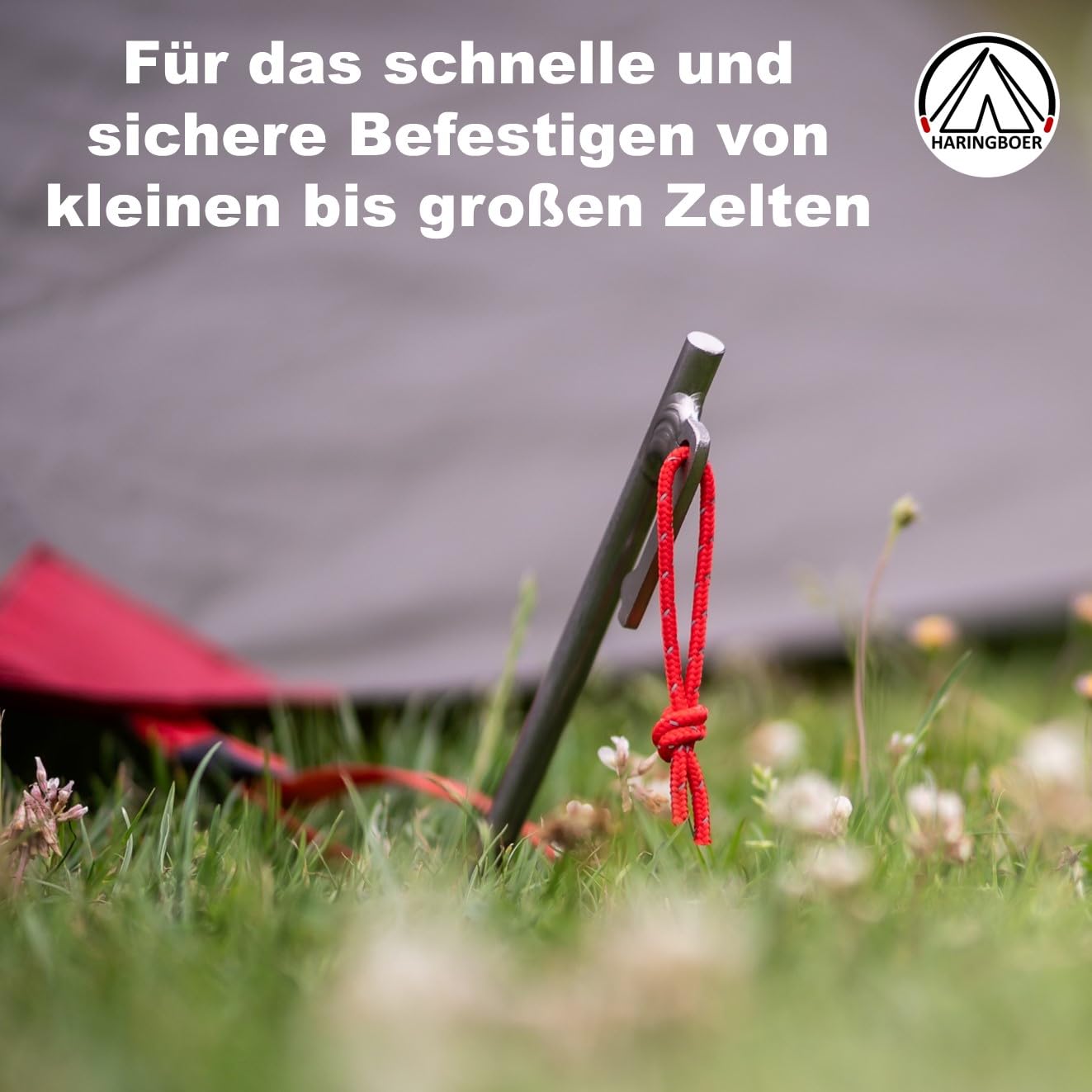 Titan Bodenanker 20cm - 8 Stück Zeltheringe - Starke, leichte Titanium Zelt Heringe - 38 Gramm pro Erdanker für Harte steinige Böden - Erdnagel inklusive Zugband & Heringsbeutel