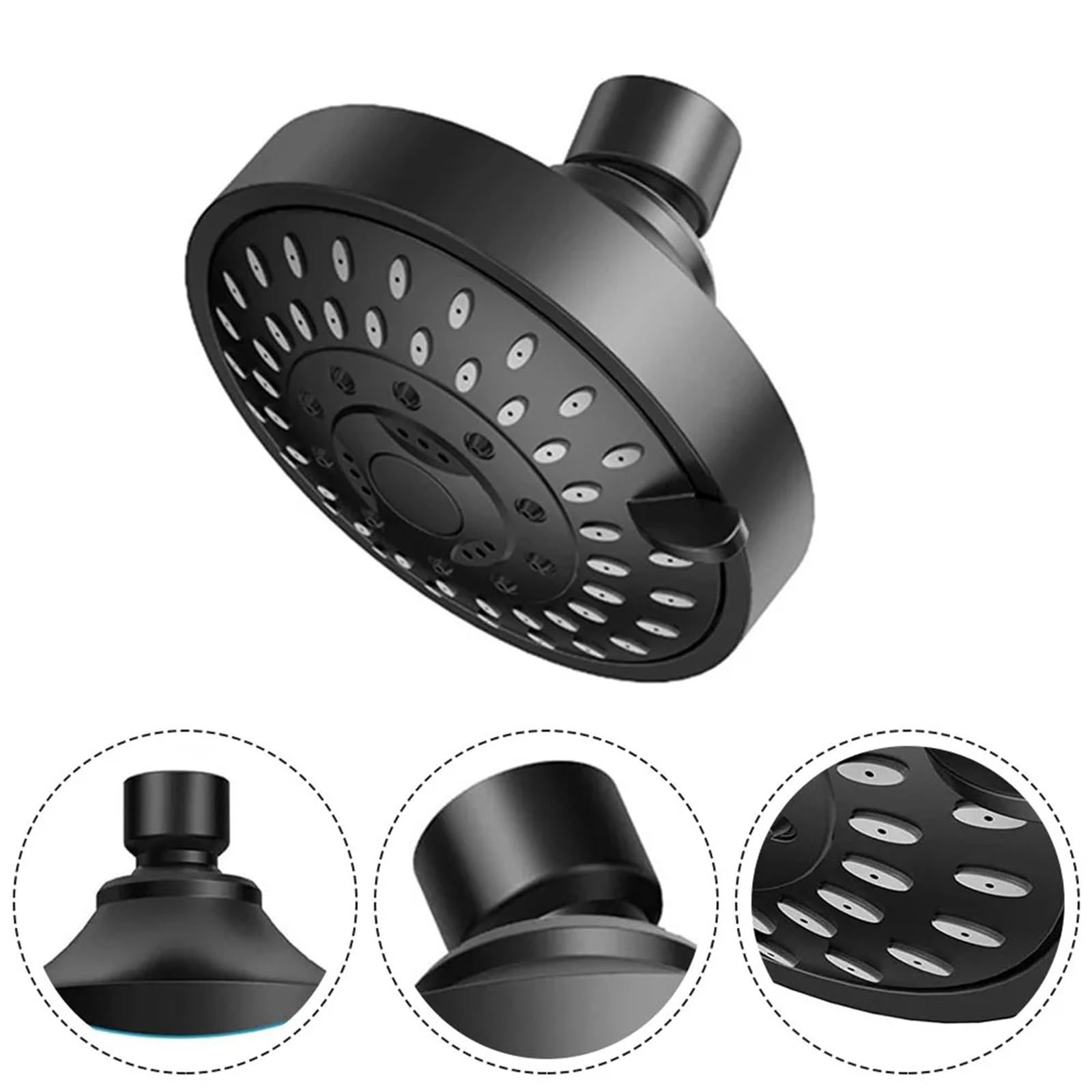 Cabezal de ducha 4 pulgadas con 5 modos, alta presión, rociador superior ajustable ahorro agua y boquilla giratoria. Accesorios baño Para Cabina