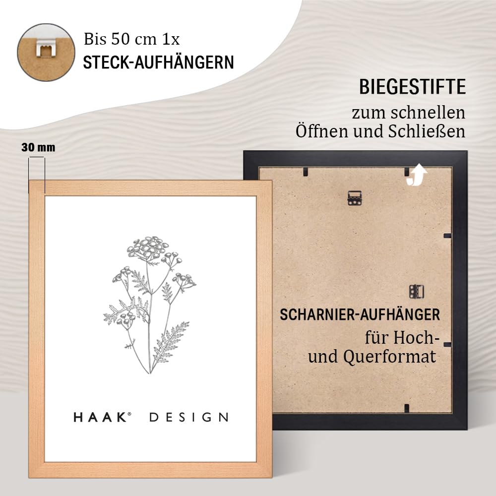 Haak Puzzlerahmen Tokio ANTIREFLEX/Entspiegelt Buche (Dekor) 50 X 70 cm (ca. 1000 Teile) Bilderrahmen Rahmen für Puzzle