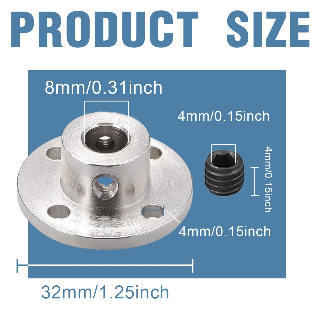 2 Pezzi 8Mm Flange Di Accoppiamento Modello Con Guida Rigida Giunto A Flangia Connettori Di Accoppiamento Flangiato Con 4Pzs Viti E 1Pz Chiave Per Fai Da Te E Motori Di Modellini Radiocomandat