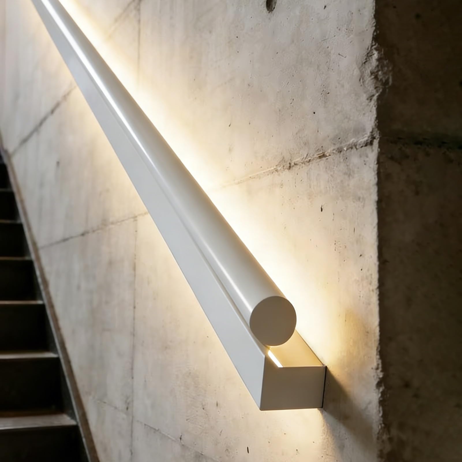 Main courante escalier intérieur LED avec détecteur | Garde-corps tuyau métal
