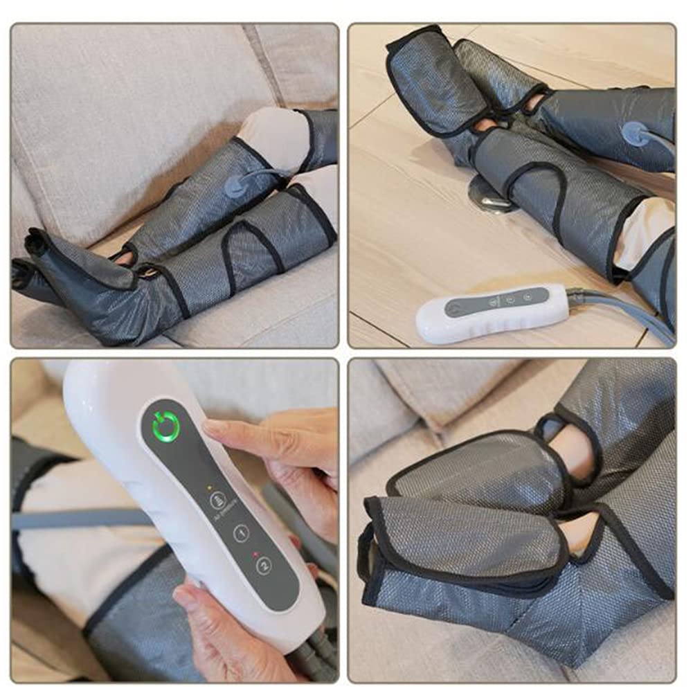 Pneumatyczny masażer nóg Fizjoterapia Buty regeneracyjne System obiegu powietrza, 4 tryby 3 intensywności 360° Masaż stóp do masażu Relaks Łydki Stopy Udo