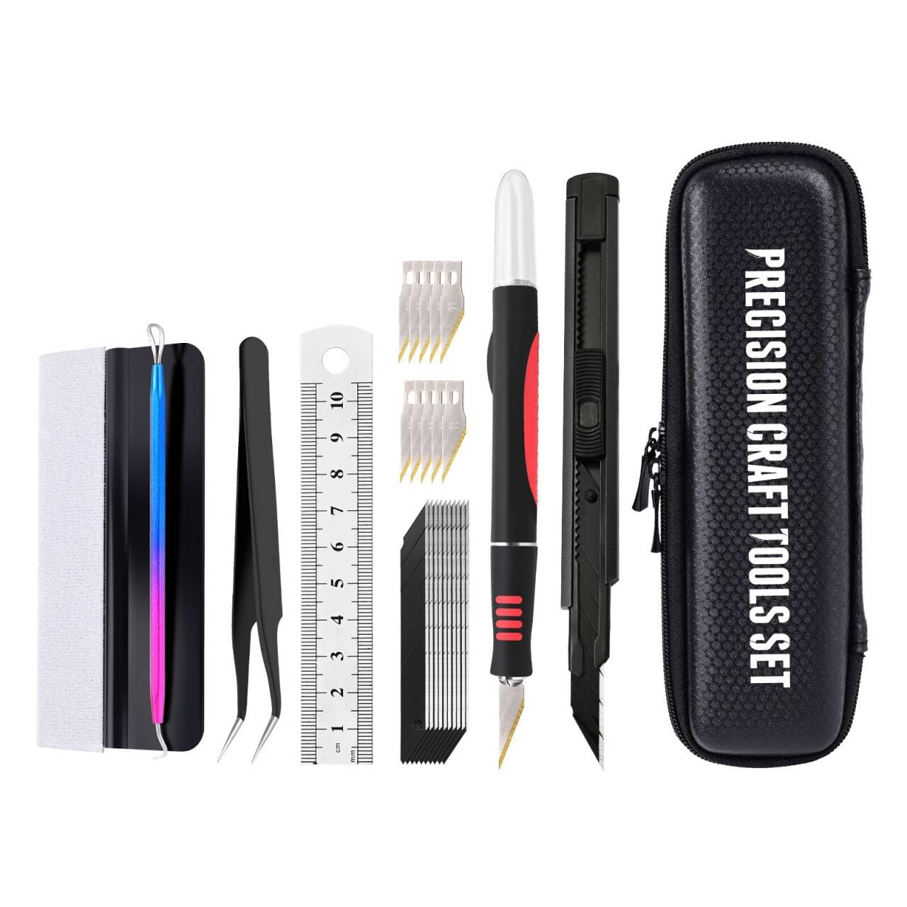 EHDIS Hobby Knife Sets Upgrade Craft Knife Kit,Craft Cutting Tools,Vinyl Wrap Tool Kit,Wallpaper Tool,Craft Tool for Architecture Modeling,Scrapbook,Art Cutting,Repairing,Window Tinting,Car Wrapping