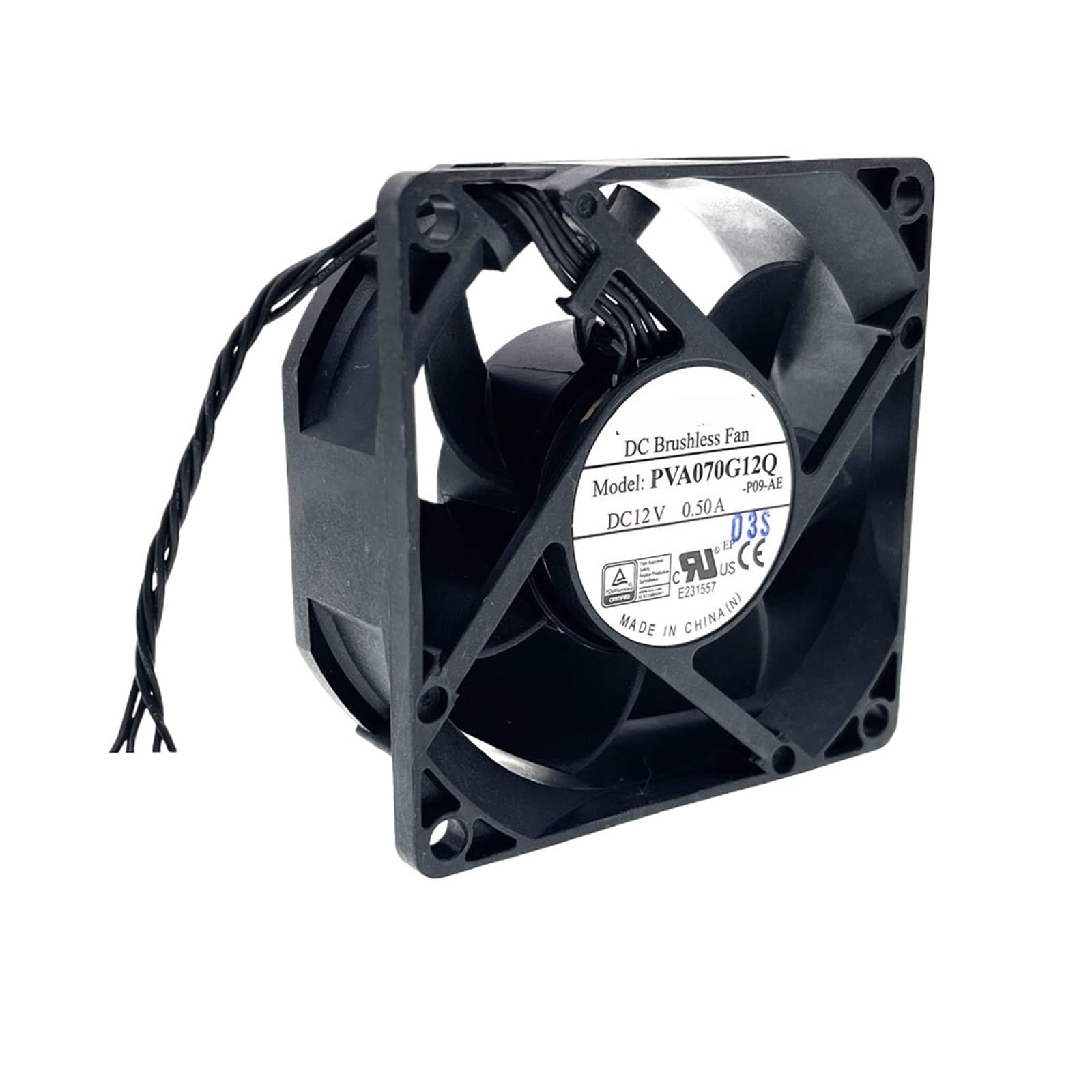 YUSKICCNE 2pcs PVA070G12Q DC Fan 12V 0.50A 7025 70 * 70 * 25MM 4 Wire Cooling