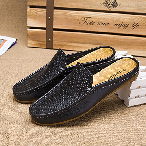 Men's Classic Leather Slippers Office Casual Loafers2