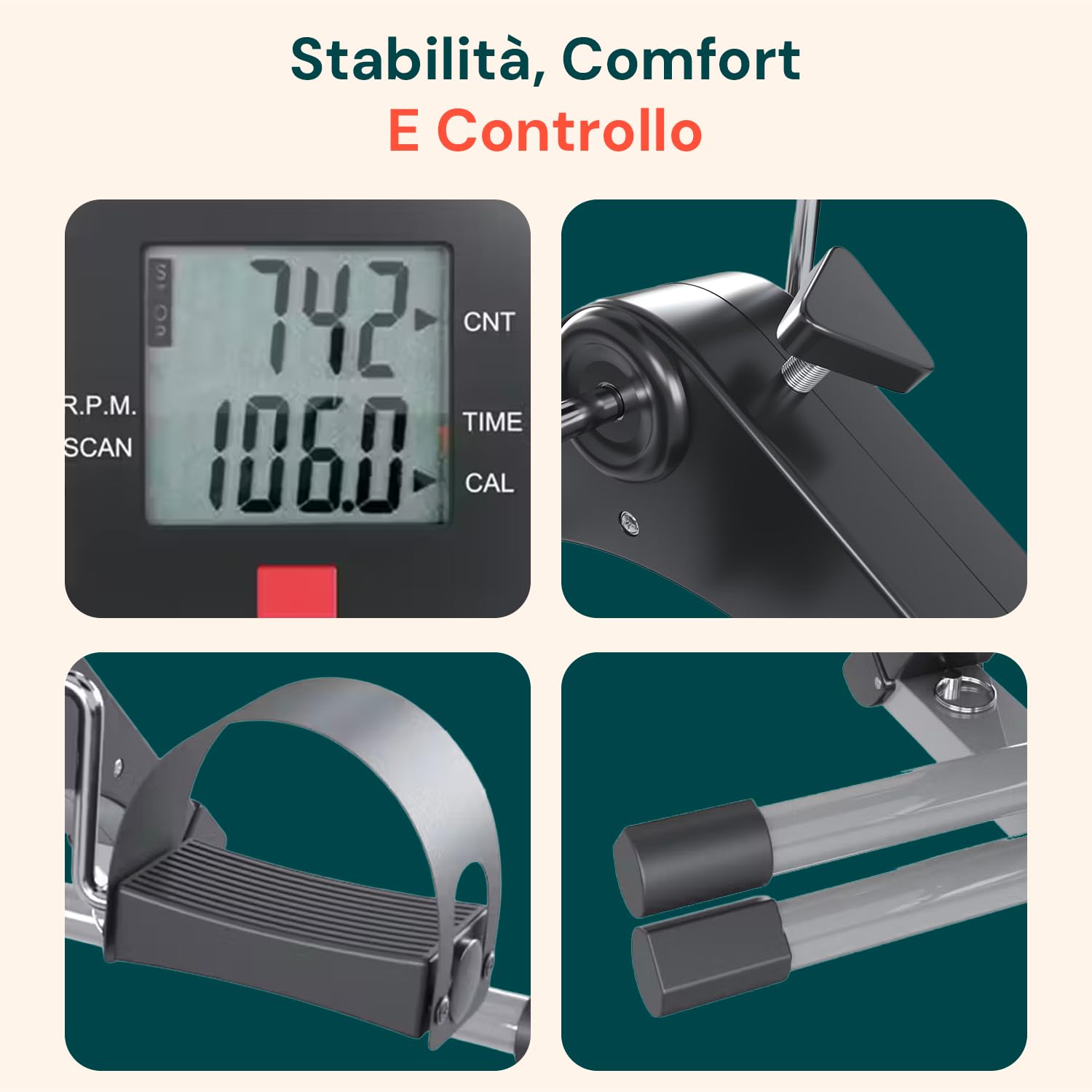 Avilia Mini Vélo d'appartement Compact avec Écran LCD pour Entraînement des Jambes et des Bras