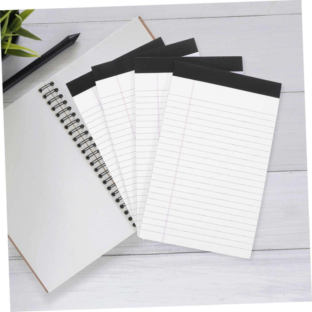 Bloc-notes Juridique A5 Portable, 8 Carnets Papier Blanc, 50 Feuilles