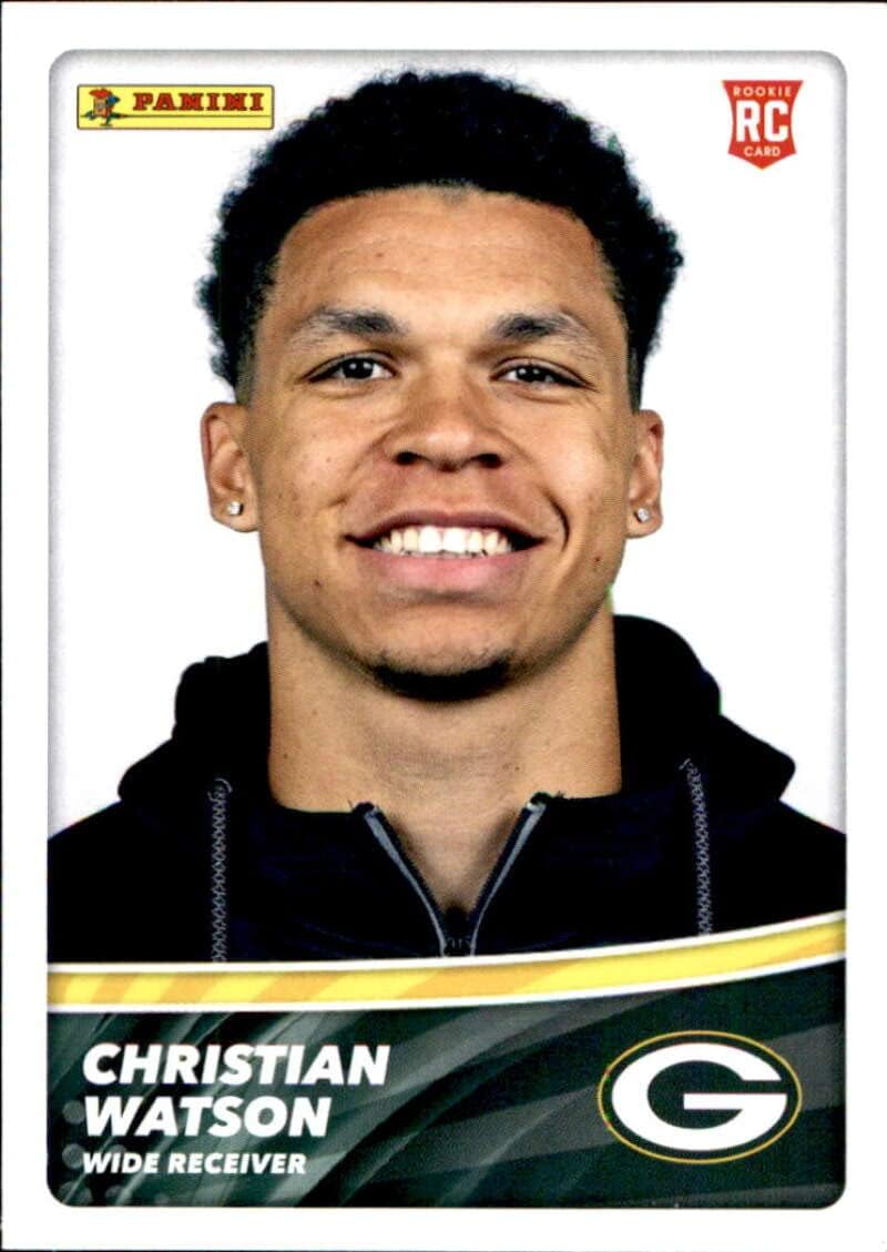 2022 Panini NFL Sticker Card #87 Christian Watson Green Bay Packers Rookie Football Card