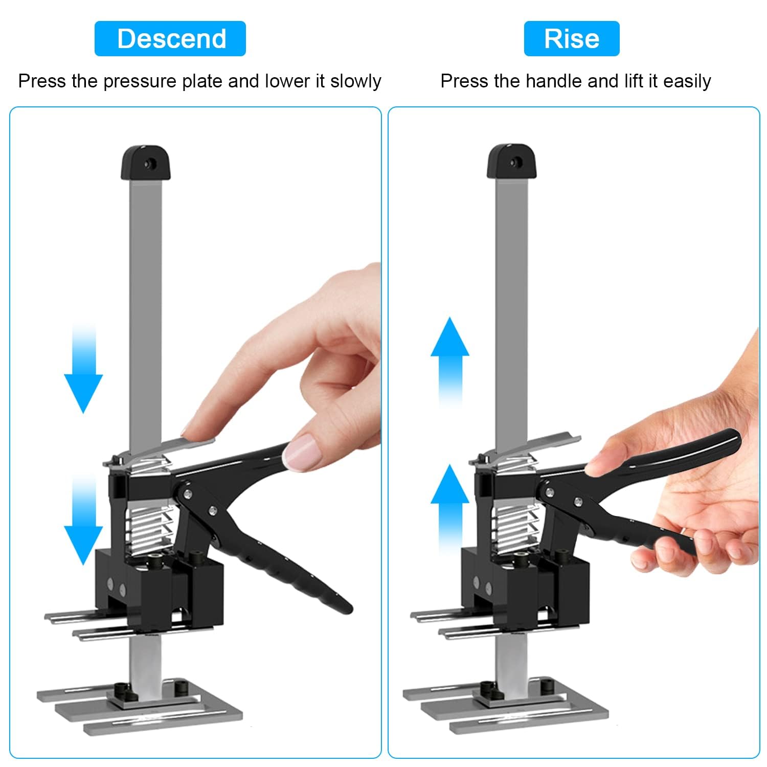 2 piezas Elevador de Mano, Ajustable Regulador de Altura de Baldosas, Levantador de Azulejos Para Paneles de Puertas, Armarios, Azulejos de Pared (Capacidad de Carga 170 kg)