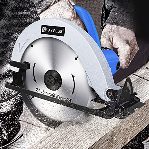 Electric Circular Saw, 5000RPM Circular Wood Saw, Power Circular Saw with Pure Copper Motor, 0 to 45° Bevel Angle, 180mm Saw Blade, Max Cutting Depth 55mm, Ideal for Wood, Plastic, Soft Metal 1 Electric Circular Saw, 5000RPM Circular Wood Saw, Power Circular Saw with Pure Copper Motor, 0 to 45° Bevel Angle, 180mm Saw Blade, Max Cutting Depth 55mm, Ideal for Wood, Plastic, Soft Metal
