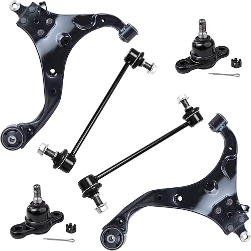 Detroit Axle - Kit de brazos de control frontal de 6 piezas para Hyundai Tucson 2005-2009, Kia Sportage 2005-2010, 2 brazos de control inferiores, 2