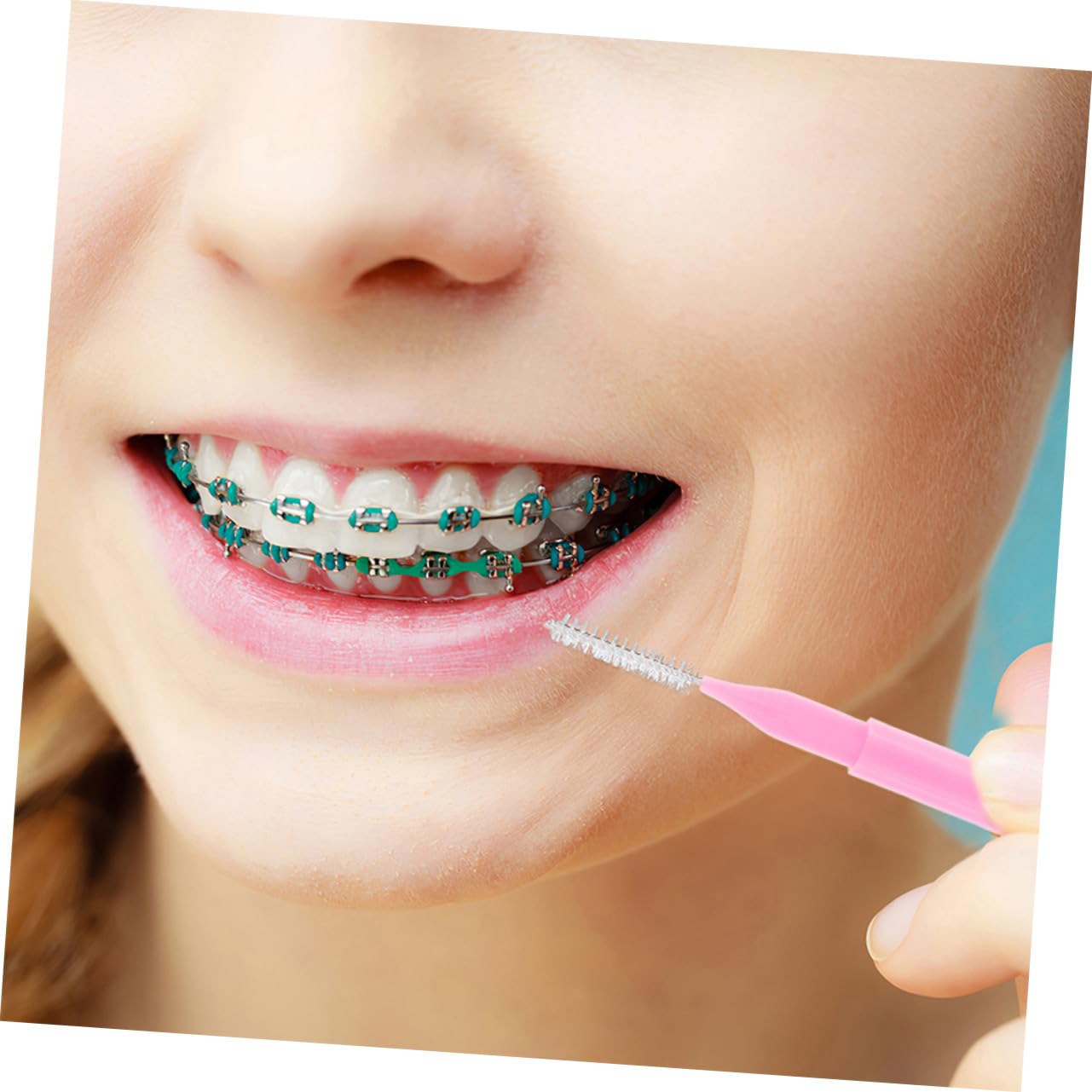 Cepillos Interdentales 200 Piezas de Pp y Acero Inoxidable Rosa | Herramienta de Limpieza Dental, para Encías y Dientes, Uso en Casa u Oficina
