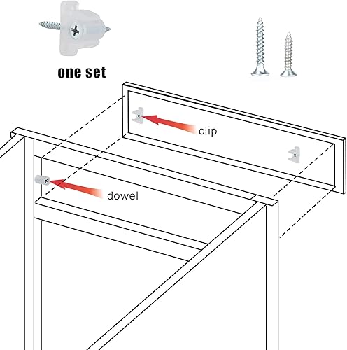 Miniatura 3 de Clips delanteros falsos para cajones, 20 pares de clips de cajón de gabinete delantero falso con tornillos reforzados, clips de gabinete delanteros