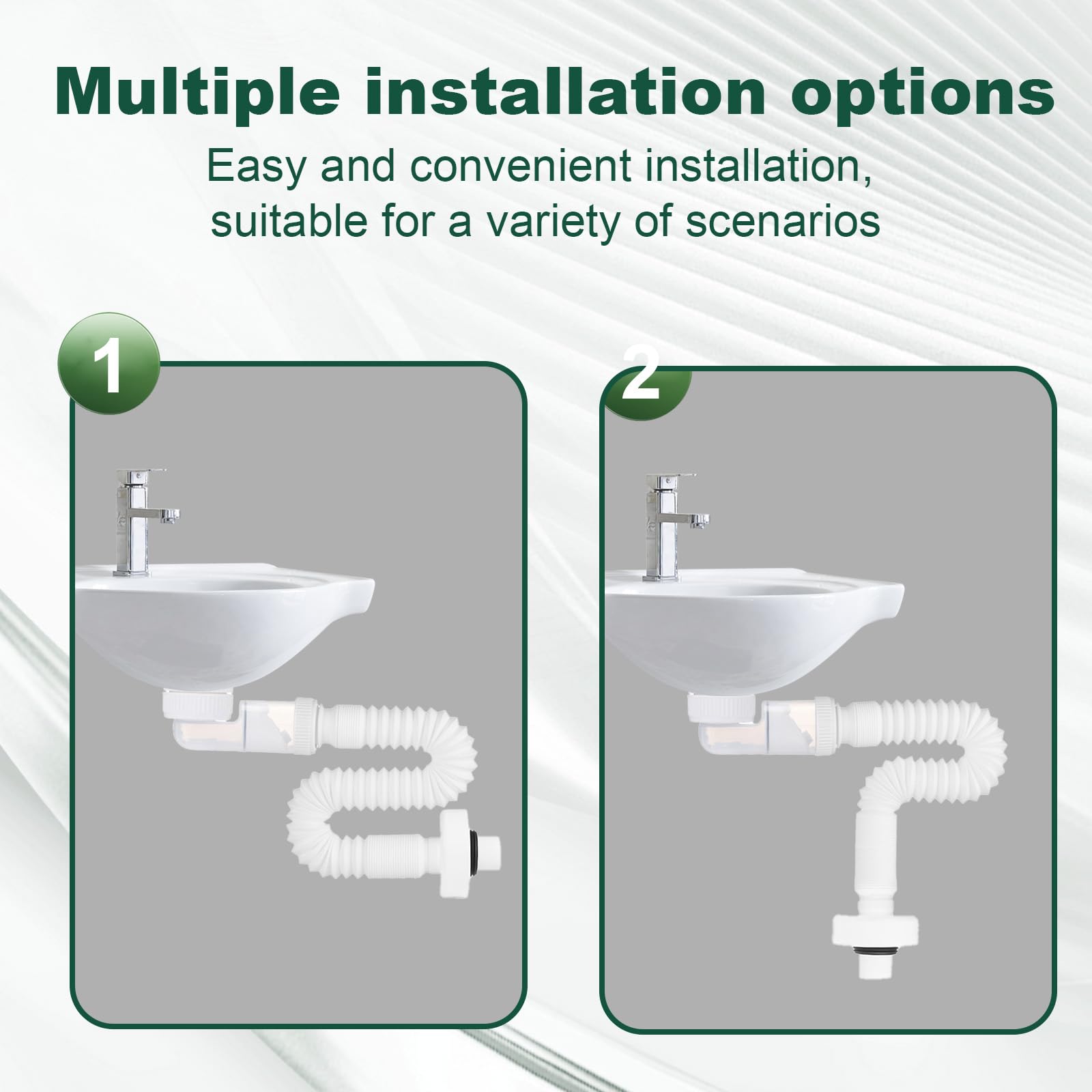 SI SEN Desague Lavabo, Desagüe Fregadero Reemplazable, Sifon Cocina Fregadero, Manguera de Drenaje Flexible, Para Baño Y Cocina