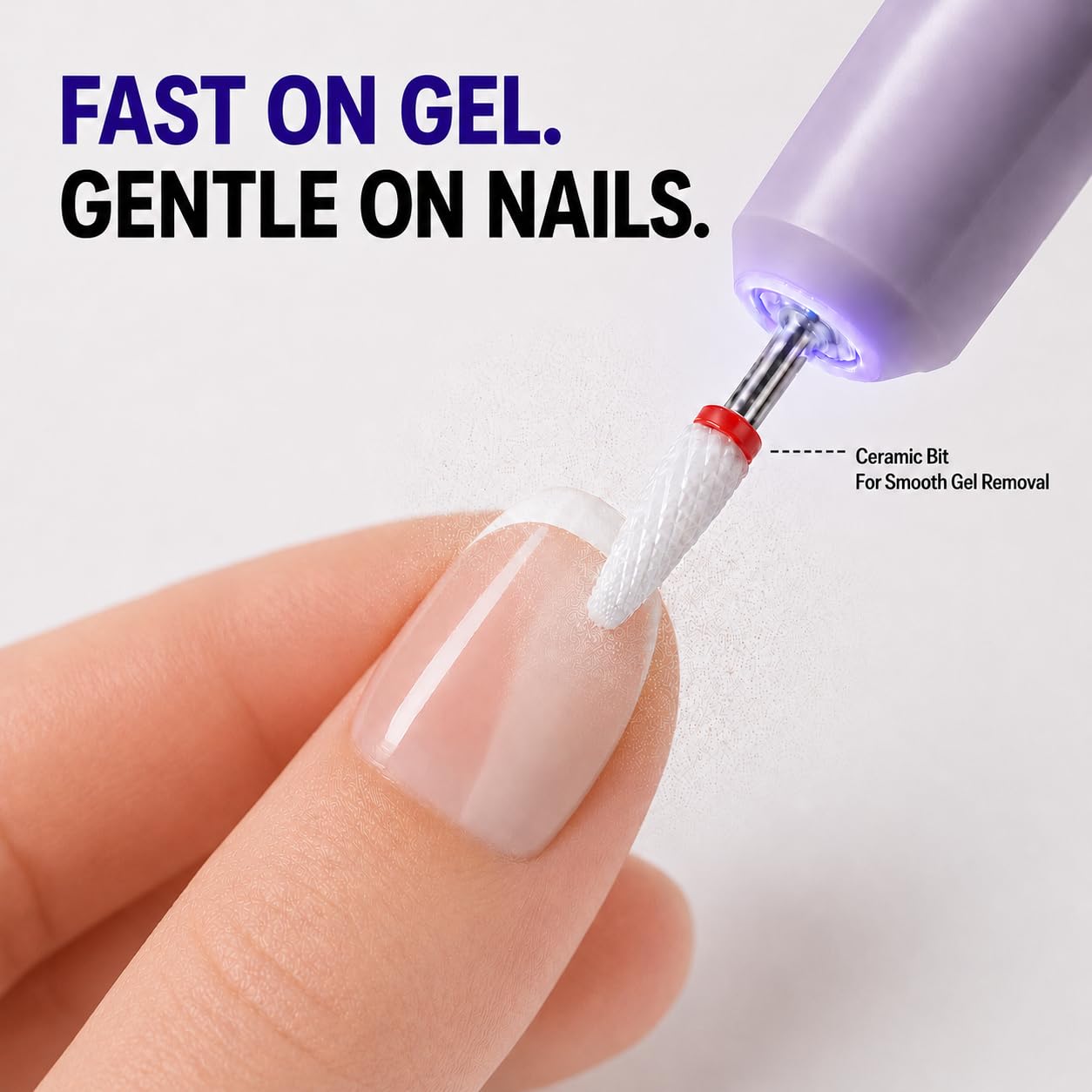 Ponceuse pour Ongles Professionnelle,Portable Lime à Ongles Electrique avec Affichage LED,5 Vitesses Réglables Perceuse à Ongles Kit de Manucure Pédicure（Violet）